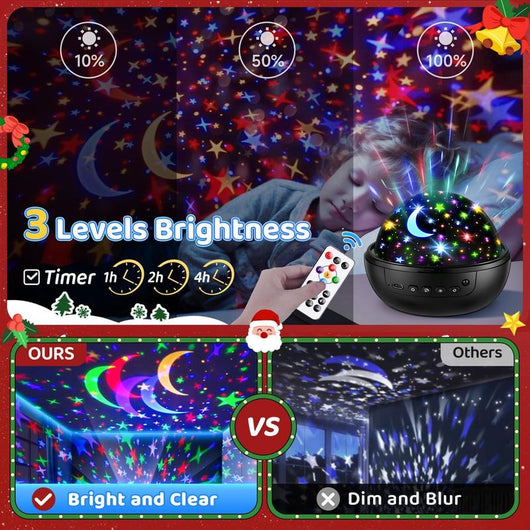 360° Rotating Kids Galaxy Projector – Remote Controlled Night Light with 3 Film Discs