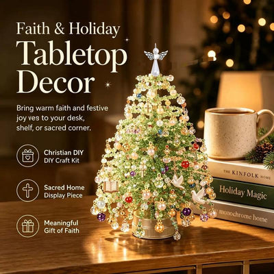 DIY Beaded Christmas Tree Kit, Hand‑Made Mini Crystal Bead Xmas Tree Craft Set