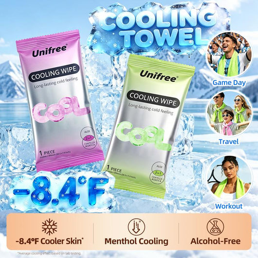 Cooling Towels & XL Menthol Cooling Wipes, Instant & Long Lasting Cooling Relief