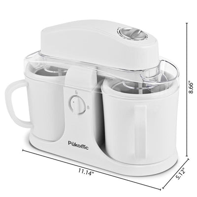 Dual-Cup Ice Cream Maker Machine – Automatic Protein Ice Cream, Gelato, Sorbet & Frozen Yogurt Maker