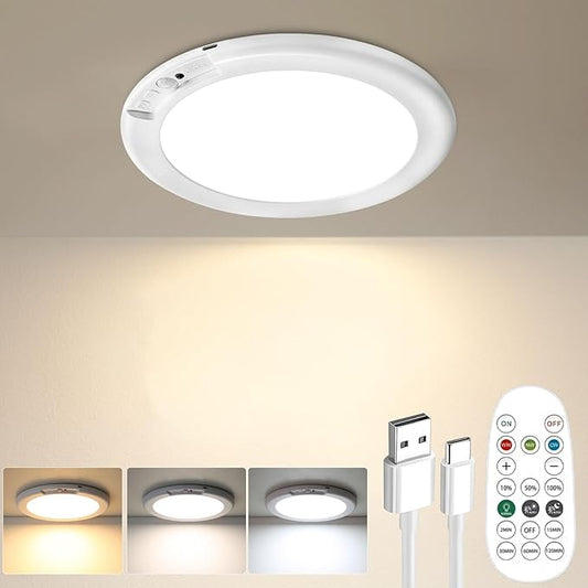 Rechargeable Motion Sensor Ceiling Light with Remote