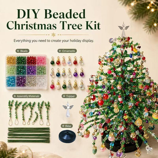 DIY Beaded Christmas Tree Kit, Hand‑Made Mini Crystal Bead Xmas Tree Craft Set
