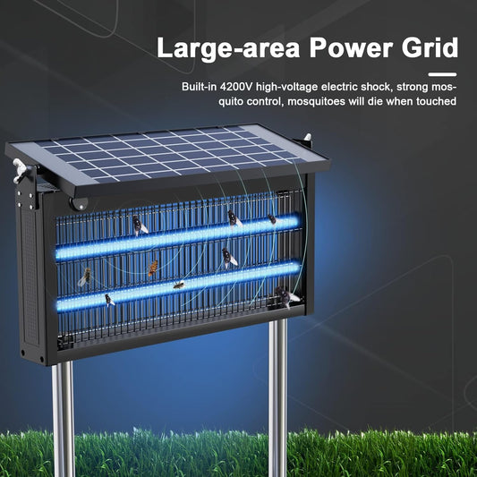Solar Powered Trap Electric Mosquito and Fly Zapper