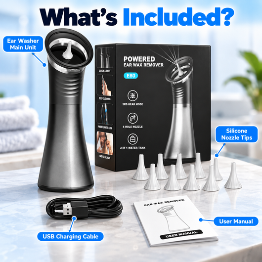 Electric Ear Cleaning Kit - Rechargeable Earwax Removal Tool with 2-in-1 Built-in Waste Tank, IP67 Waterproof Rating