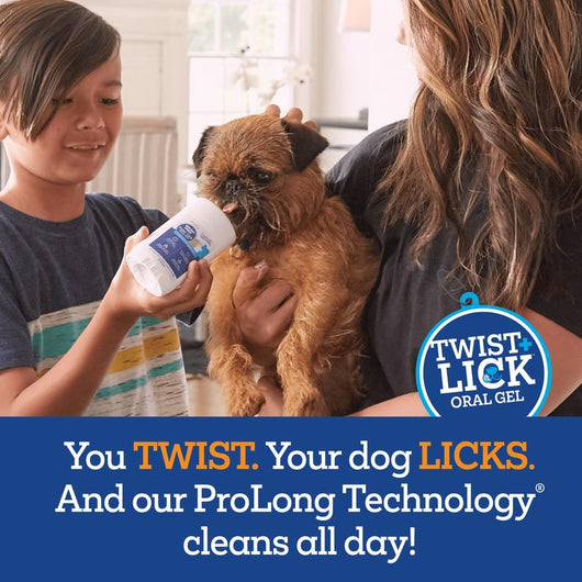 Twist+Lick Dental Gel for Dogs - Cleans Whitens Brightens - Mess-Free Dental Care