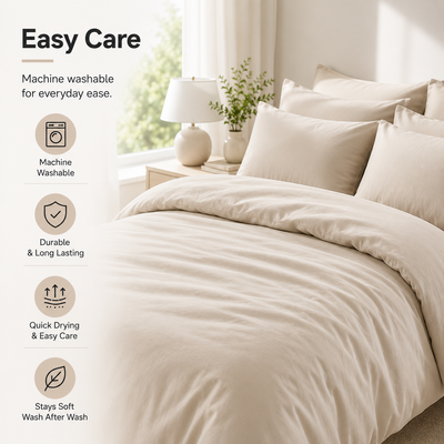 Inscentive - 400TC Bamboo Quilt/Duvet Cover 4 Piece Set – Deep Pocket, Silky Soft & Temperature Regulating