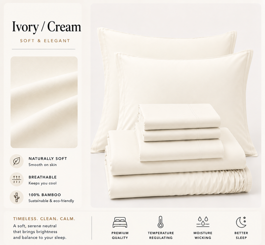 Inscentive - 400TC Bamboo Quilt/Duvet Cover 4 Piece Set – Deep Pocket, Silky Soft & Temperature Regulating