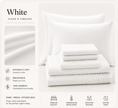 Inscentive - 400TC Bamboo Quilt/Duvet Cover 4 Piece Set – Deep Pocket, Silky Soft & Temperature Regulating