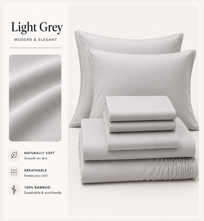 Inscentive - 400TC Bamboo Quilt/Duvet Cover 4 Piece Set – Deep Pocket, Silky Soft & Temperature Regulating