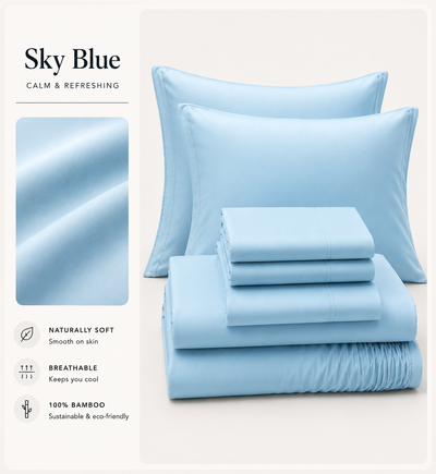 Inscentive - 400TC Bamboo Quilt/Duvet Cover 4 Piece Set – Deep Pocket, Silky Soft & Temperature Regulating