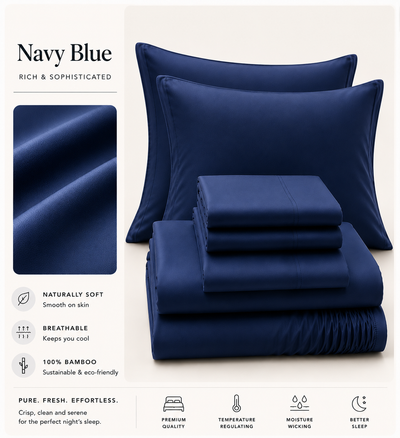 Inscentive - 400TC Bamboo Quilt/Duvet Cover 4 Piece Set – Deep Pocket, Silky Soft & Temperature Regulating