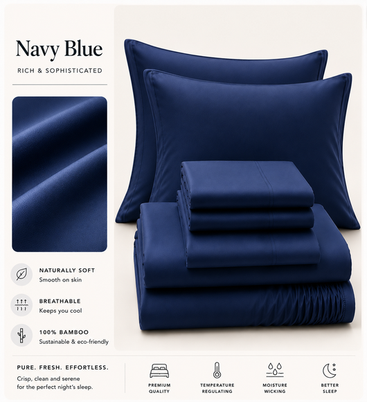 Inscentive - 400TC Bamboo Quilt/Duvet Cover 4 Piece Set – Deep Pocket, Silky Soft & Temperature Regulating