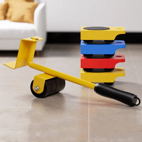 5Pcs set Heavy Duty Furniture Lifter Furniture Moving Transport Roller Set Heavy Duty Lifter Transport Tool Mover Roller Wheel