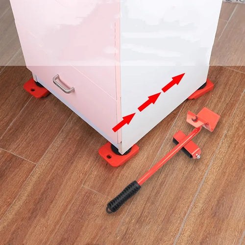 5Pcs set Heavy Duty Furniture Lifter Furniture Moving Transport Roller Set Heavy Duty Lifter Transport Tool Mover Roller Wheel