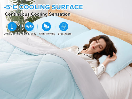 One Cold Sense Reversible Cold Effect Cooling Blanket, Summer Cooling Blanket for Hot Sleepers and Night Sweats