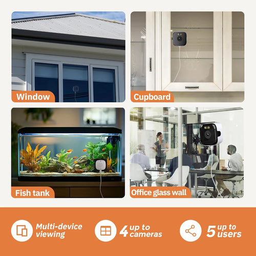 PaneProtect WindowCam | 2.4/5GHz Wi-Fi | 3MP Resolution | Full-Color Night Vision Through Window |