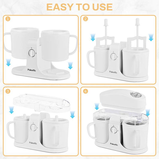 Dual-Cup Ice Cream Maker Machine – Automatic Protein Ice Cream, Gelato, Sorbet & Frozen Yogurt Maker