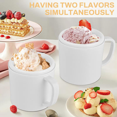 Dual-Cup Ice Cream Maker Machine – Automatic Protein Ice Cream, Gelato, Sorbet & Frozen Yogurt Maker