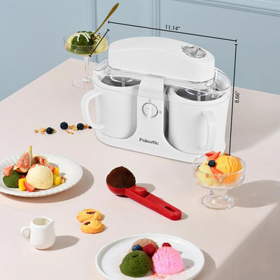 Dual-Cup Ice Cream Maker Machine – Automatic Protein Ice Cream, Gelato, Sorbet & Frozen Yogurt Maker