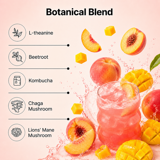 Korean Kombucha Powder Drink Mix, Peach Mango, Sugar Free, Prebiotic Fiber & 16 Probiotic Strains